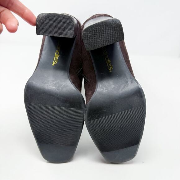 Vintage Y2K Candie’s Brown Faux Suede Knee High Boots Women's Size 10 Side Zip - Picture 6 of 10